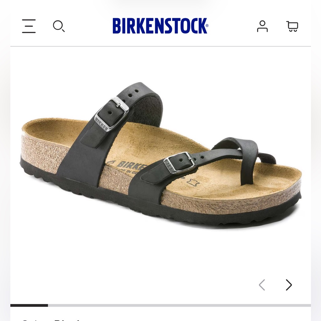 Birkenstock Mayari Black Two-Buckle Leather Sandals